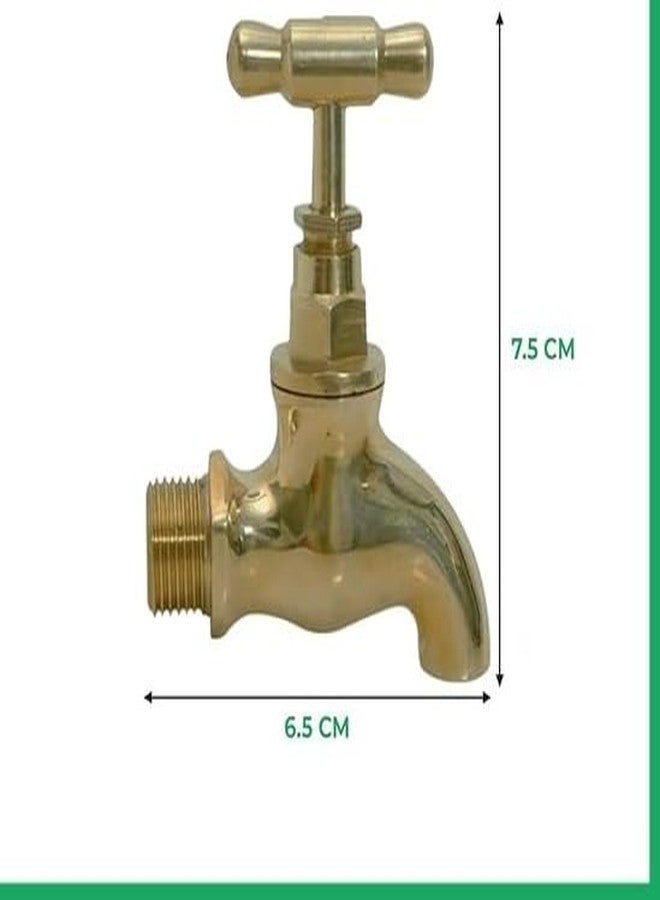 HPF Brass Bib Cock Brass Tap Gold Finish,Screw Down Tap 15mm(1/2" inch) - Image 2